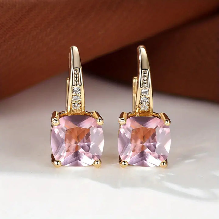 Hoop earrings with Mystic Stone | Gold