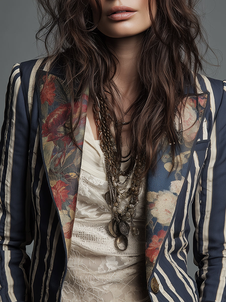 The Juniper™ | Bohemian Striped Blazer