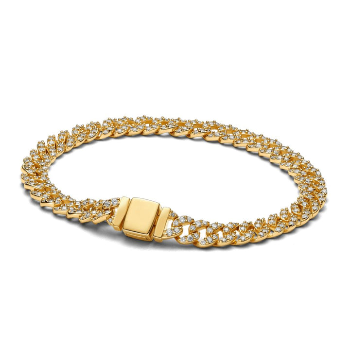 Cuban pavé bracelet | Gold