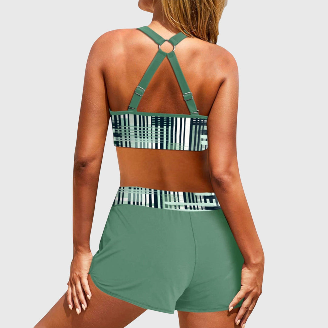 Janelle - High-Waisted Striped Bikini