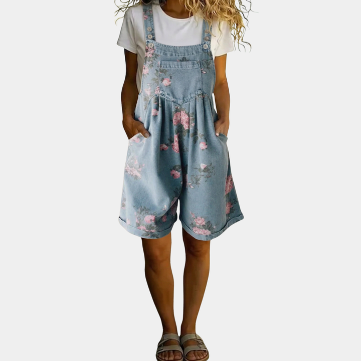 Judy | Vintage Floral Denim Overalls