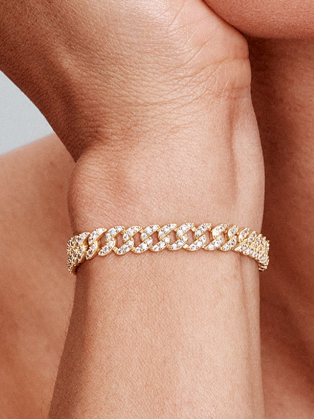 Cuban pavé bracelet | Gold