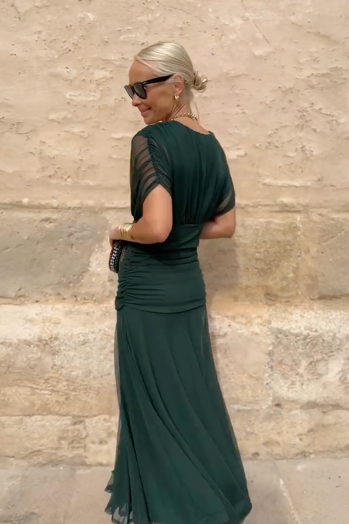 ANA | ELEGANT MAXI PLEAT DRESS