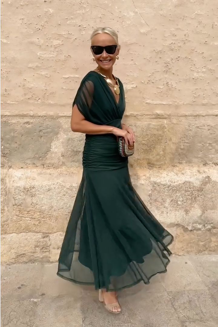 ANA | ELEGANT MAXI PLEAT DRESS