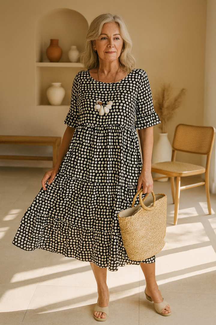 Iris™ | Sable Short-Sleeve Midi Dress