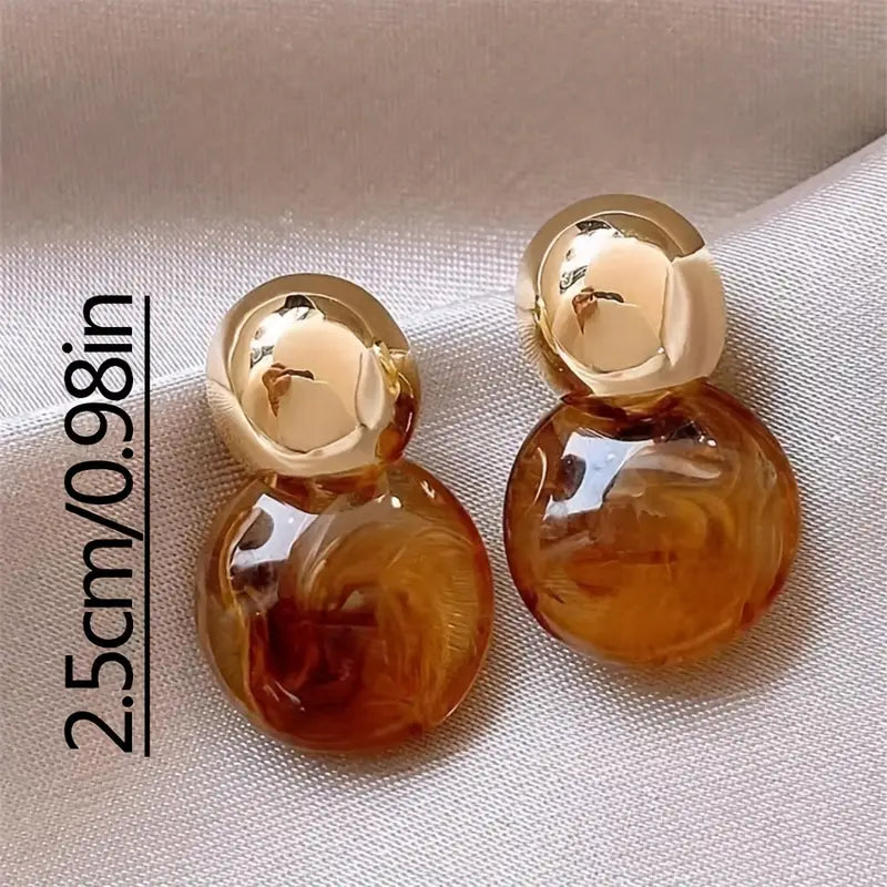 Aurélie Amber Hanging Earrings | Gold