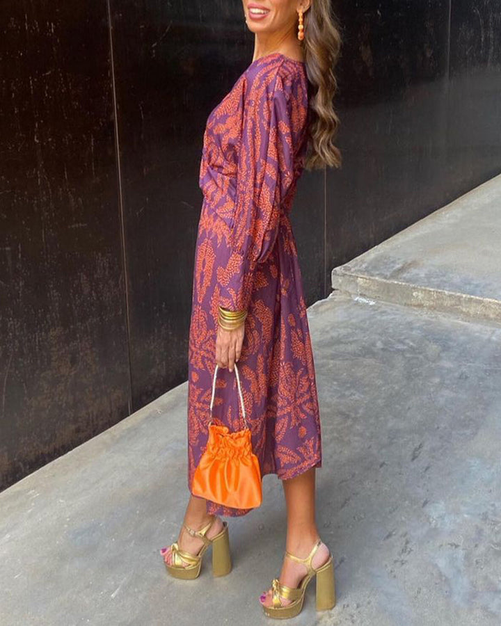 Isadora™ | Elegant Midi Dress with Timeless Charm Print