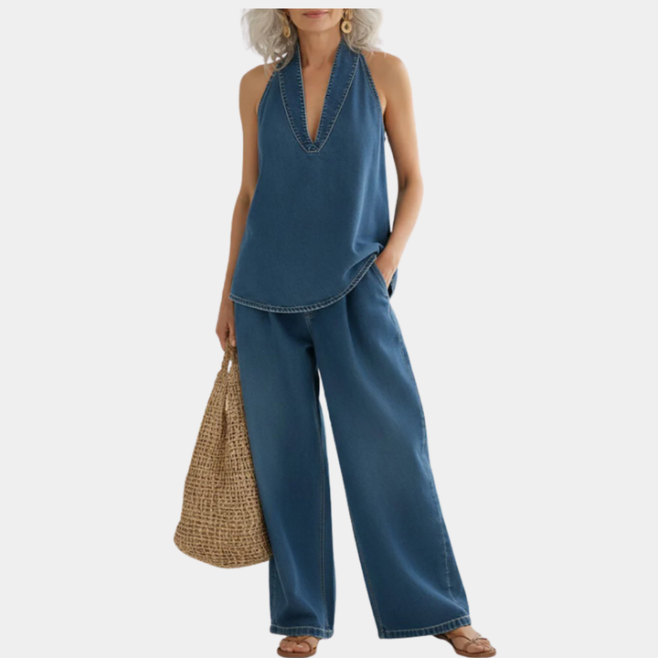 Ivy | Two-Piece Vintage Soft Washed Denim Set