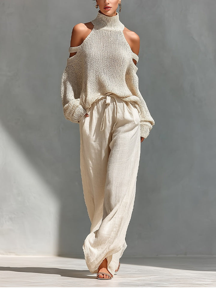 Camilla • Fashionable Knit and Linen Set