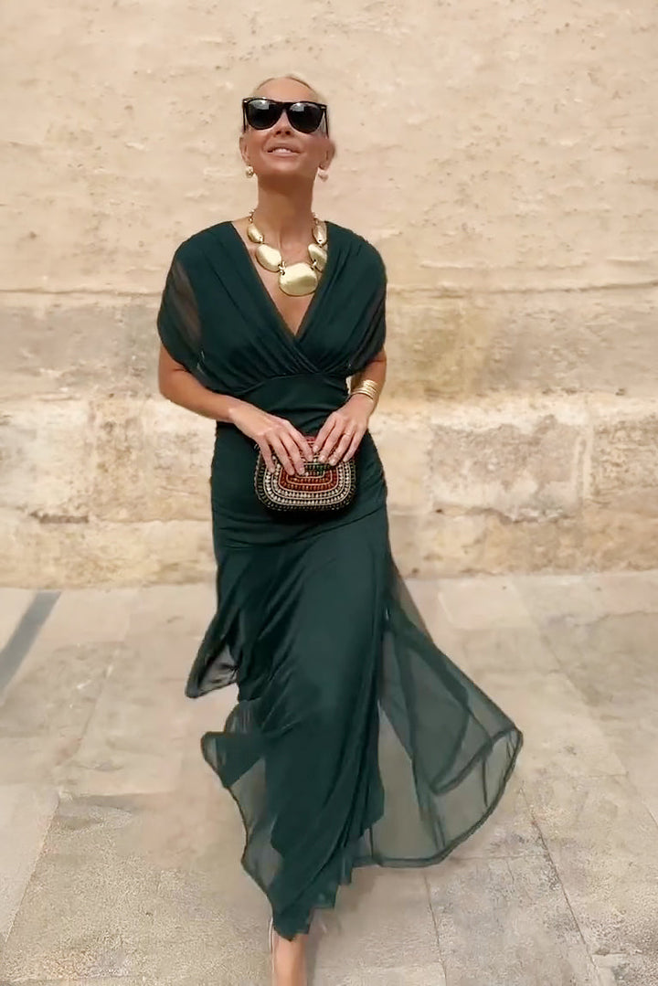 ANA | ELEGANT MAXI PLEAT DRESS