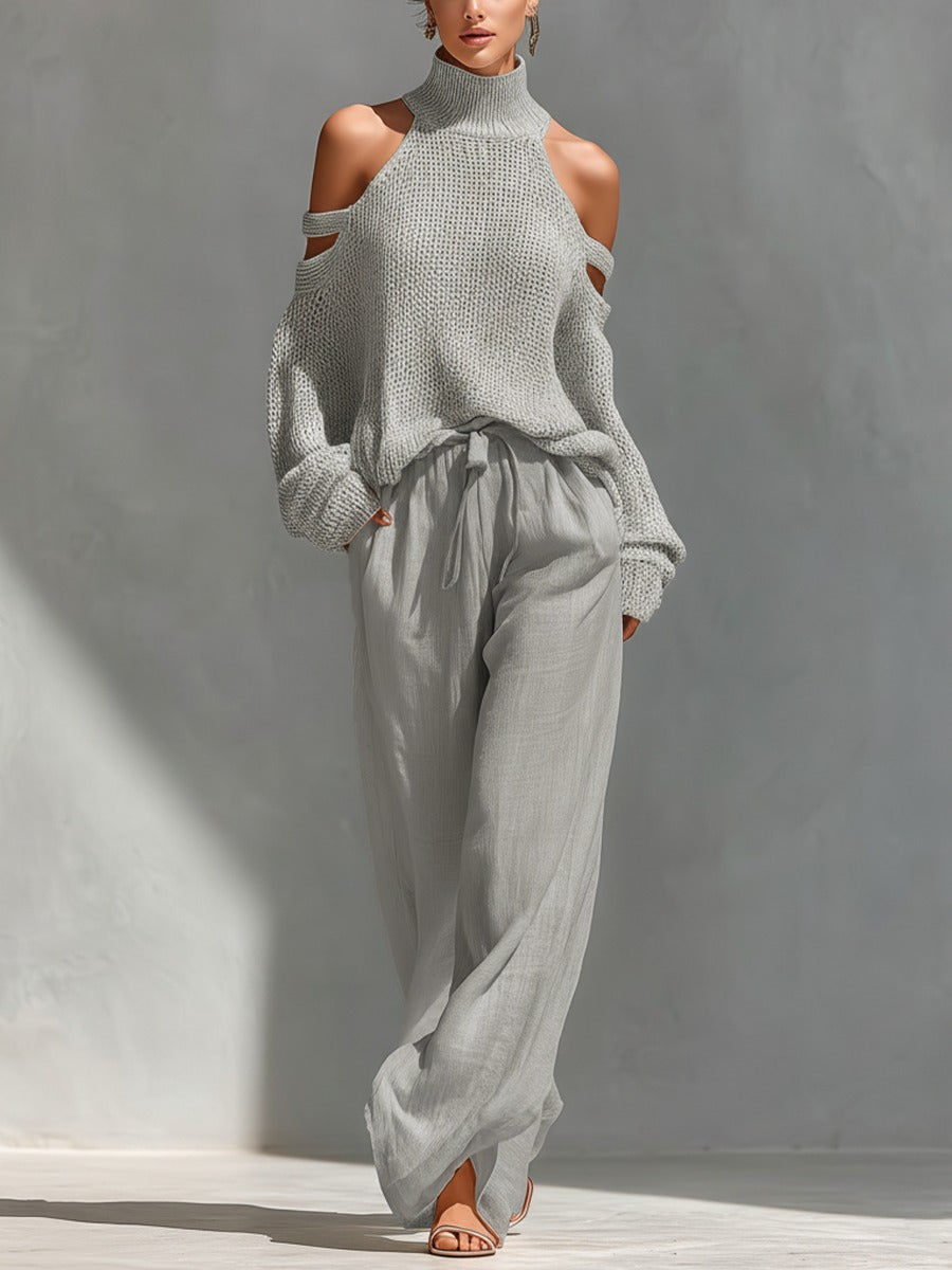 Camilla • Fashionable Knit and Linen Set