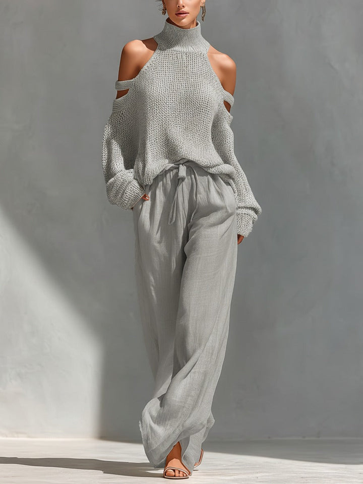 Camilla • Fashionable Knit and Linen Set