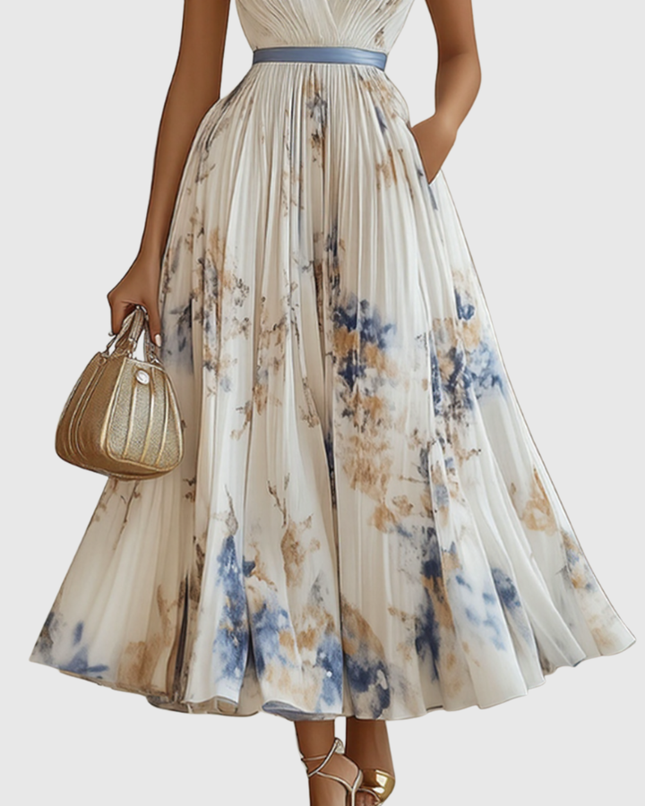 Rowella™ | Elegant Pleated Maxi Dress