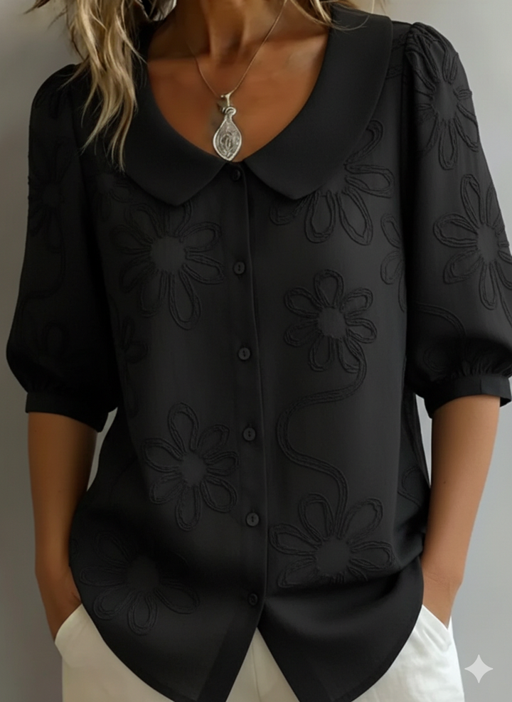 Aurélie™ | Lightweight Floral Blouse, Natural Elegance