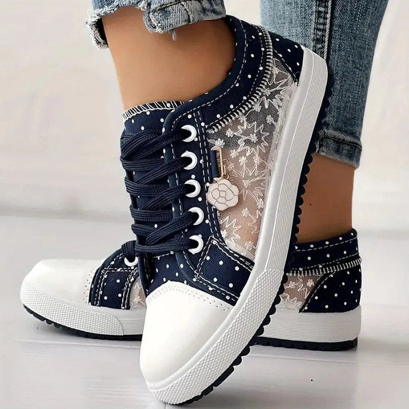 Caro™ | Elegant Women's Sneaker with Floral Details