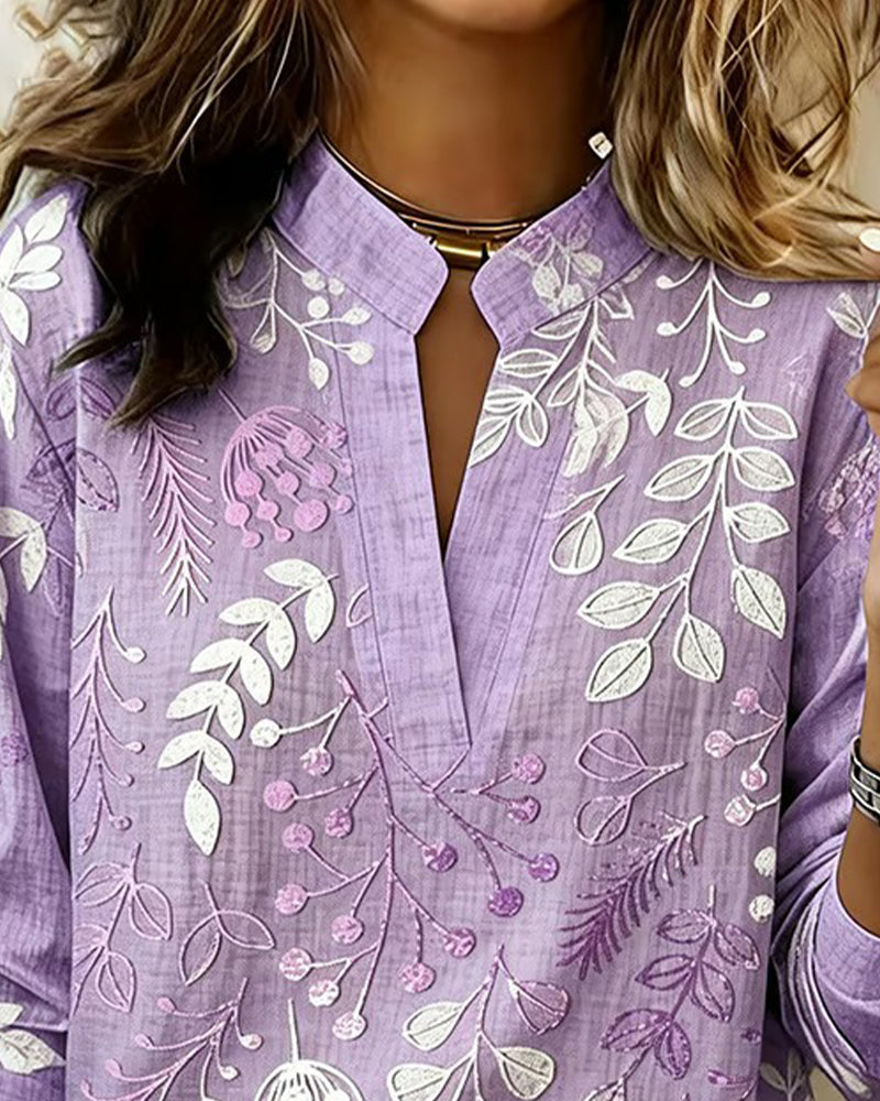 Eleni™ | Floral Print Blouse with High Neck