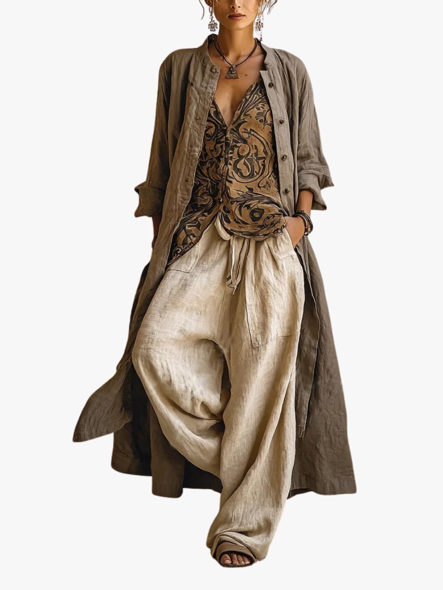 Rose™ | Three-Piece Linen Set for Women