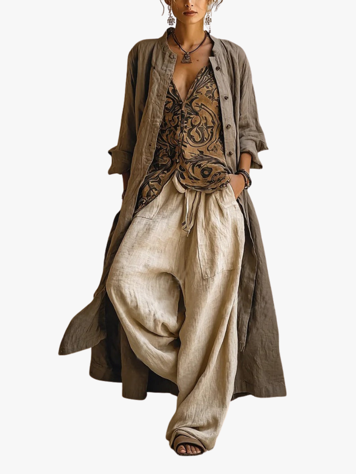 Rose™ | Three-Piece Linen Set for Women