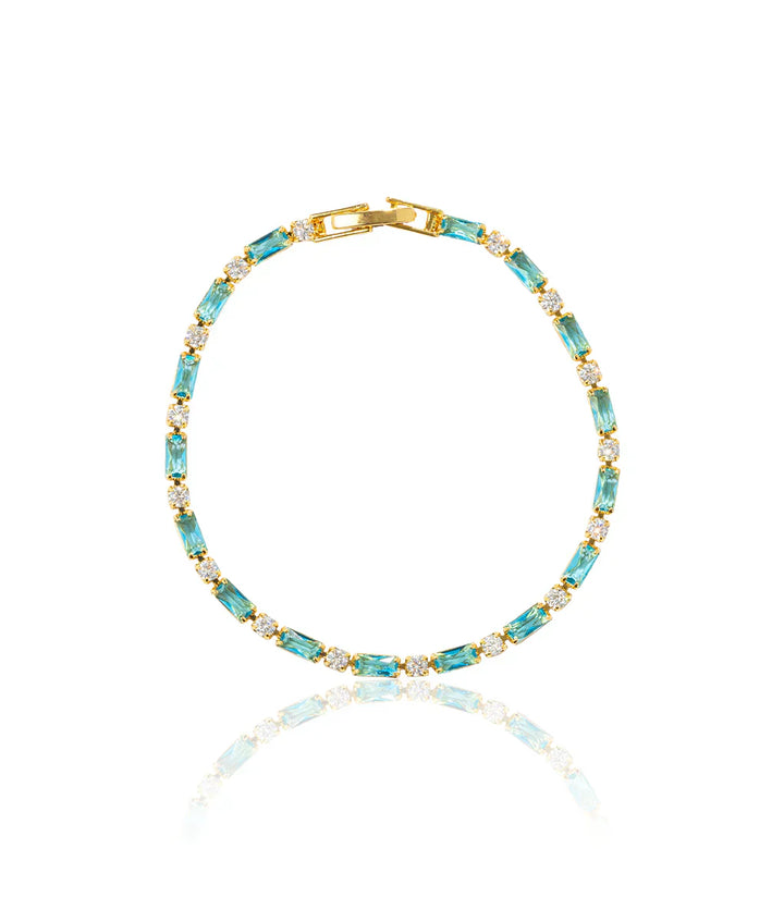 Bracelet with Natural Turquoise | Gold