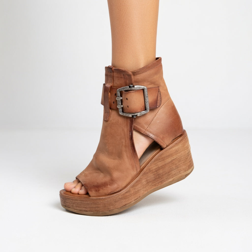Runa™ | Modern Open-Toe Ankle Boots on A Platform