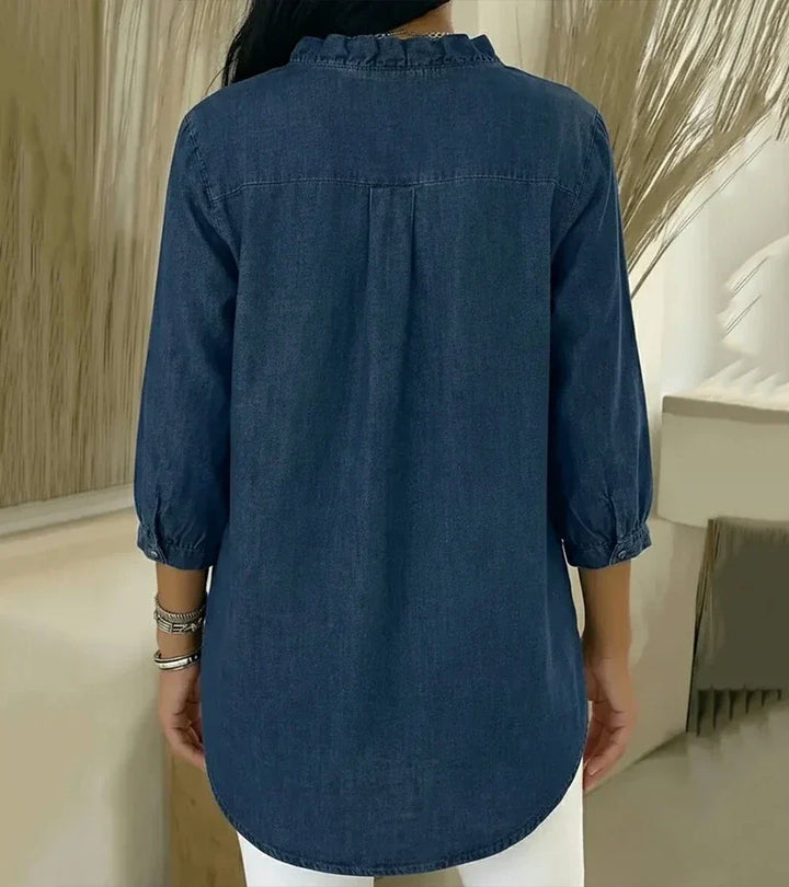 Adele™ |V-Neck Blouse with Ruffles