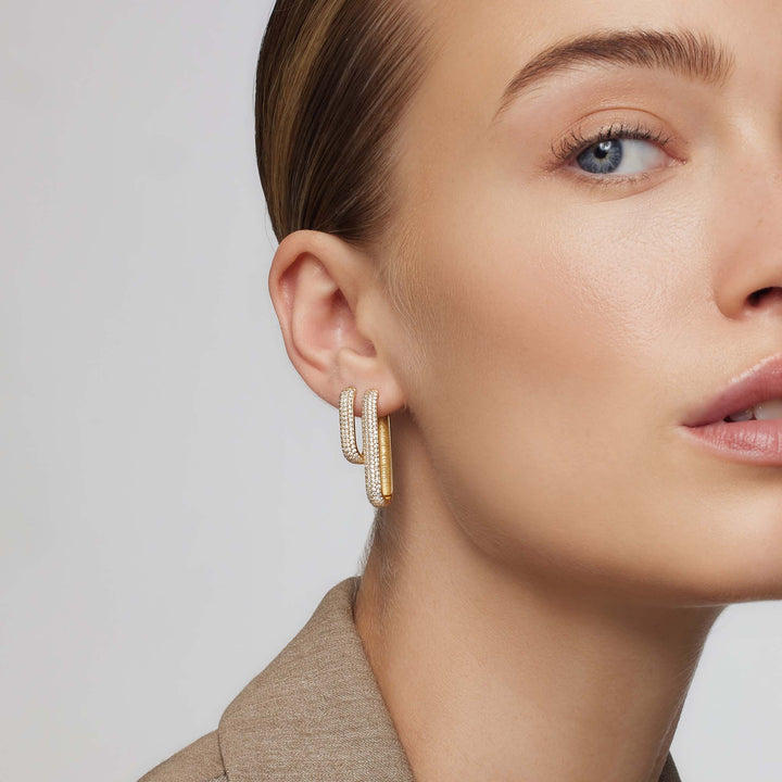 Icon pavé hoop earrings