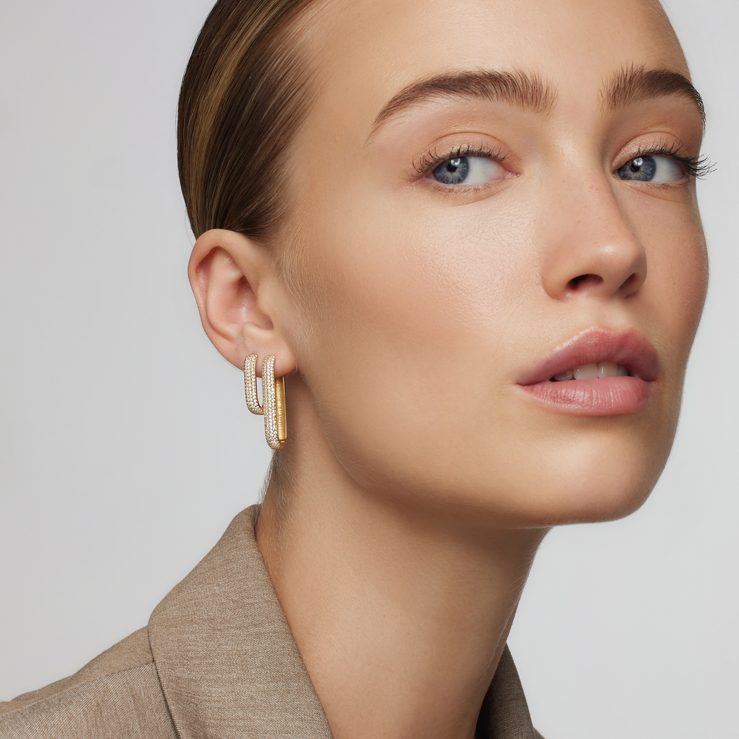 Icon pavé hoop earrings