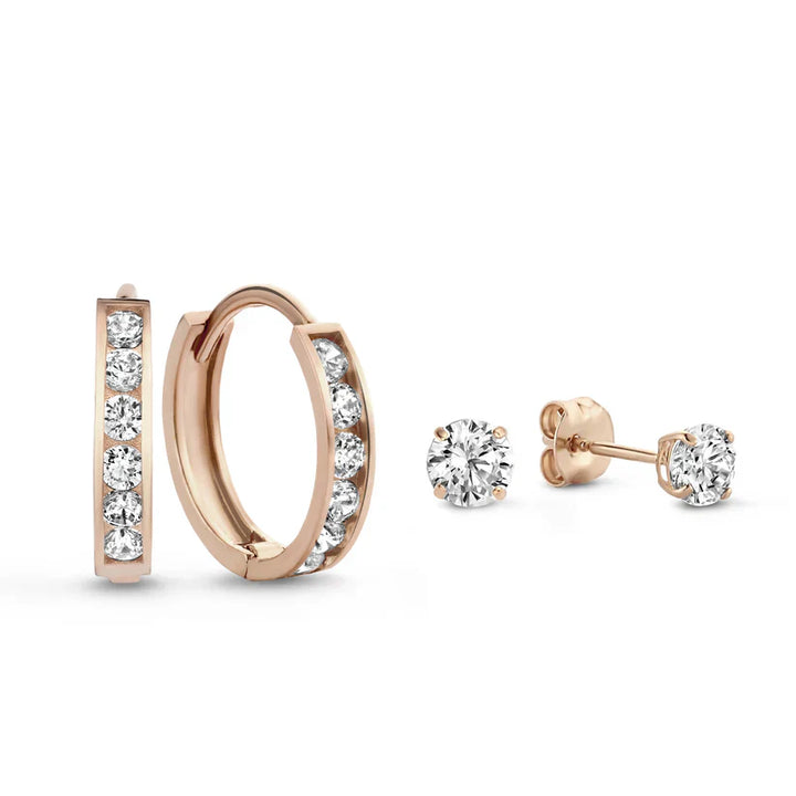 Dara Brillane Earring Set with Stone | Gold