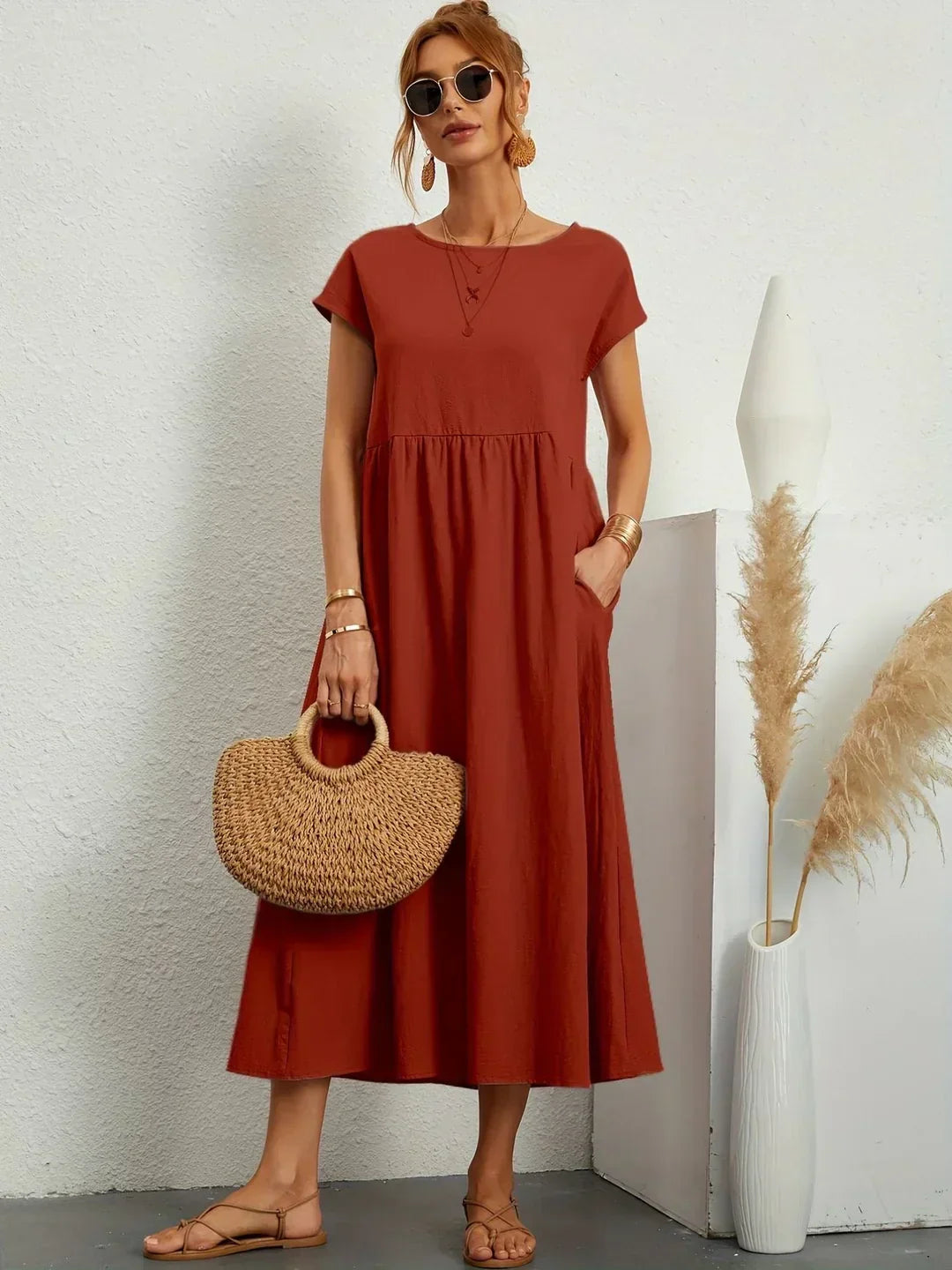 Gabrielle™ | Timeless Elegant Flowing Midi Dress
