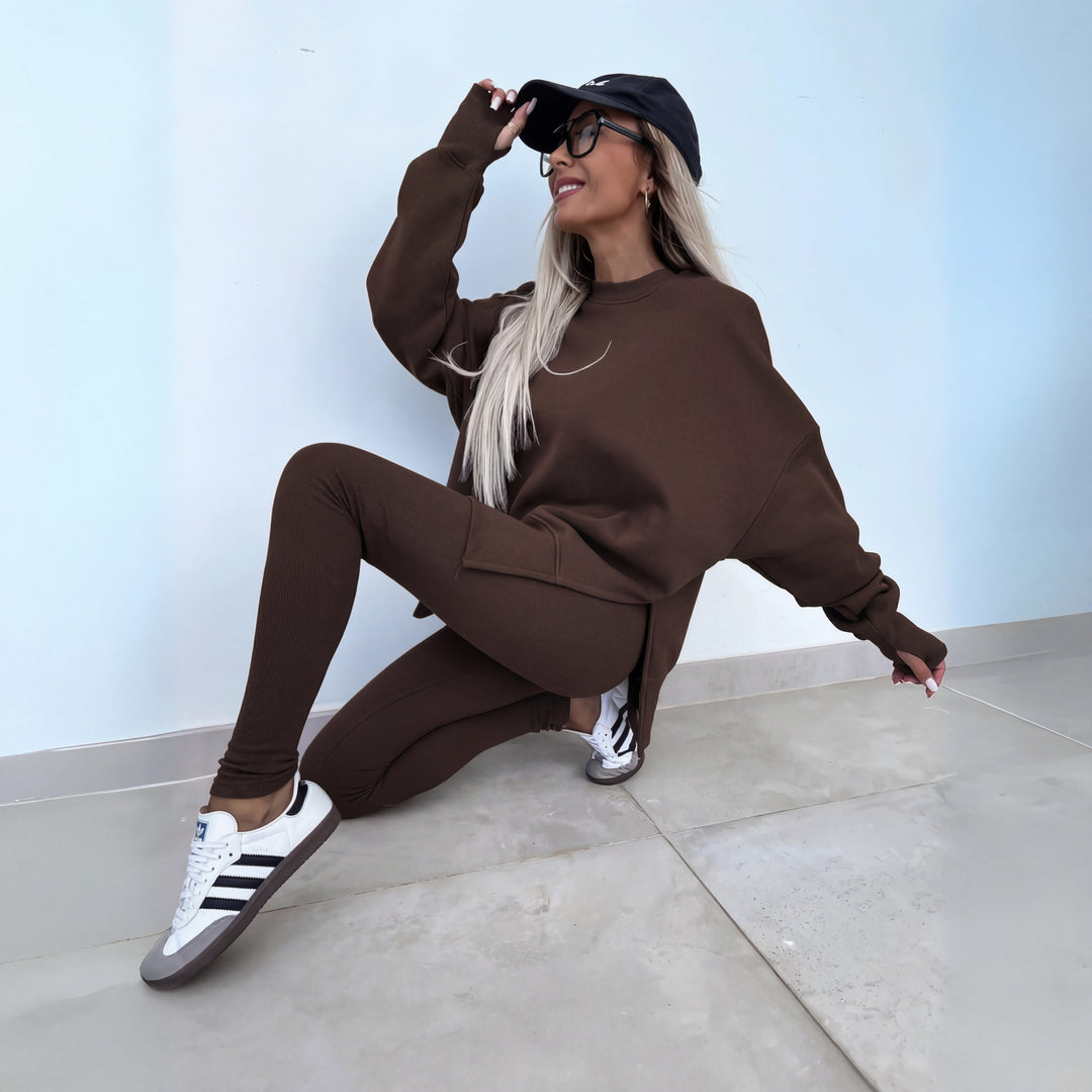 Yachi™ | Casual Long Sleeve Sweatshirt & Pants Set