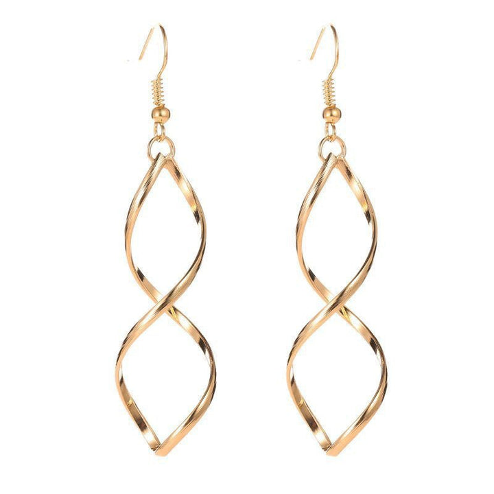 Spiral Hanging Earrings | Gold