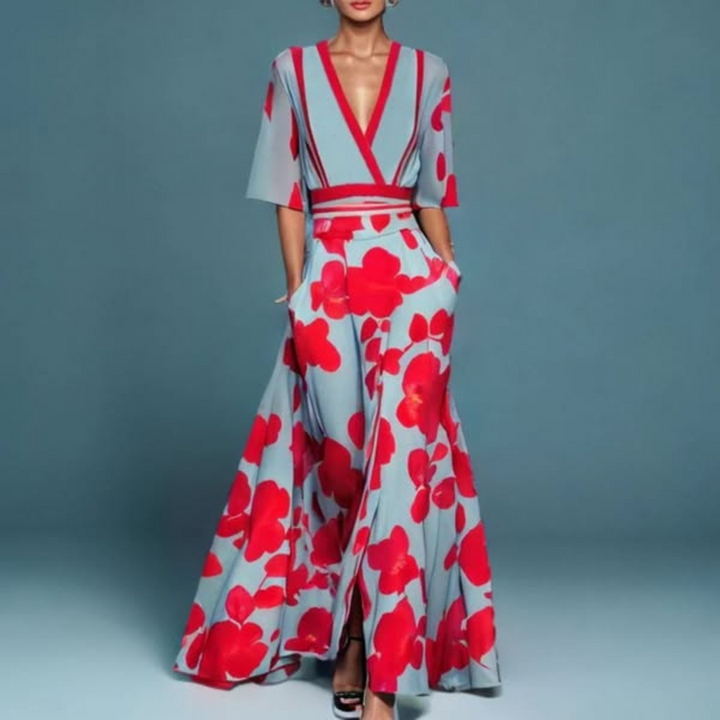 Michelle™ - Abito Elegante con Fantasia Floreale