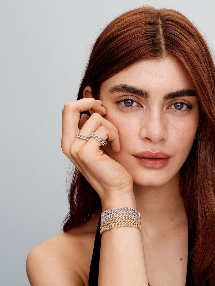Cuban pavé bracelet | Gold