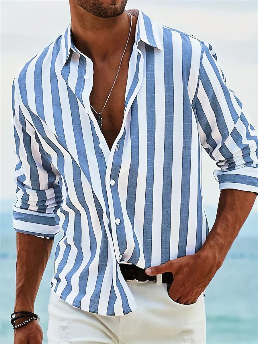 Leonard™ | Lightweight Summer Striped Shirt