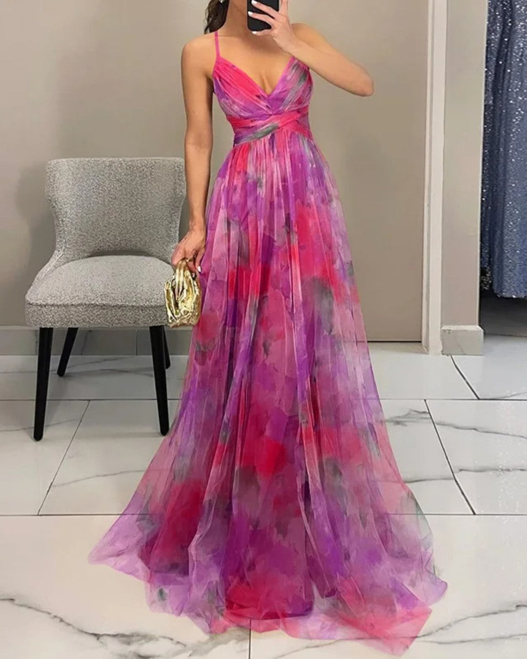 Giselle™ | Enchanting Maxi Dress with Floral Print