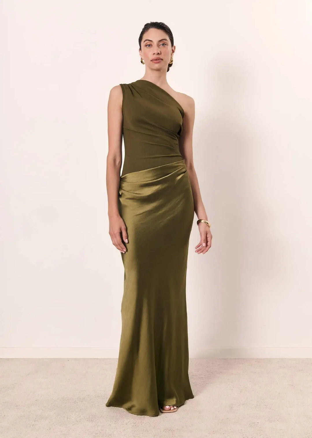 Luna™ | Abito Maxi in Raso con Spacco
