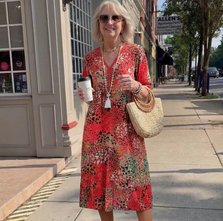 jimena midi dress in neon orange Ximena Dress Cinq Sept