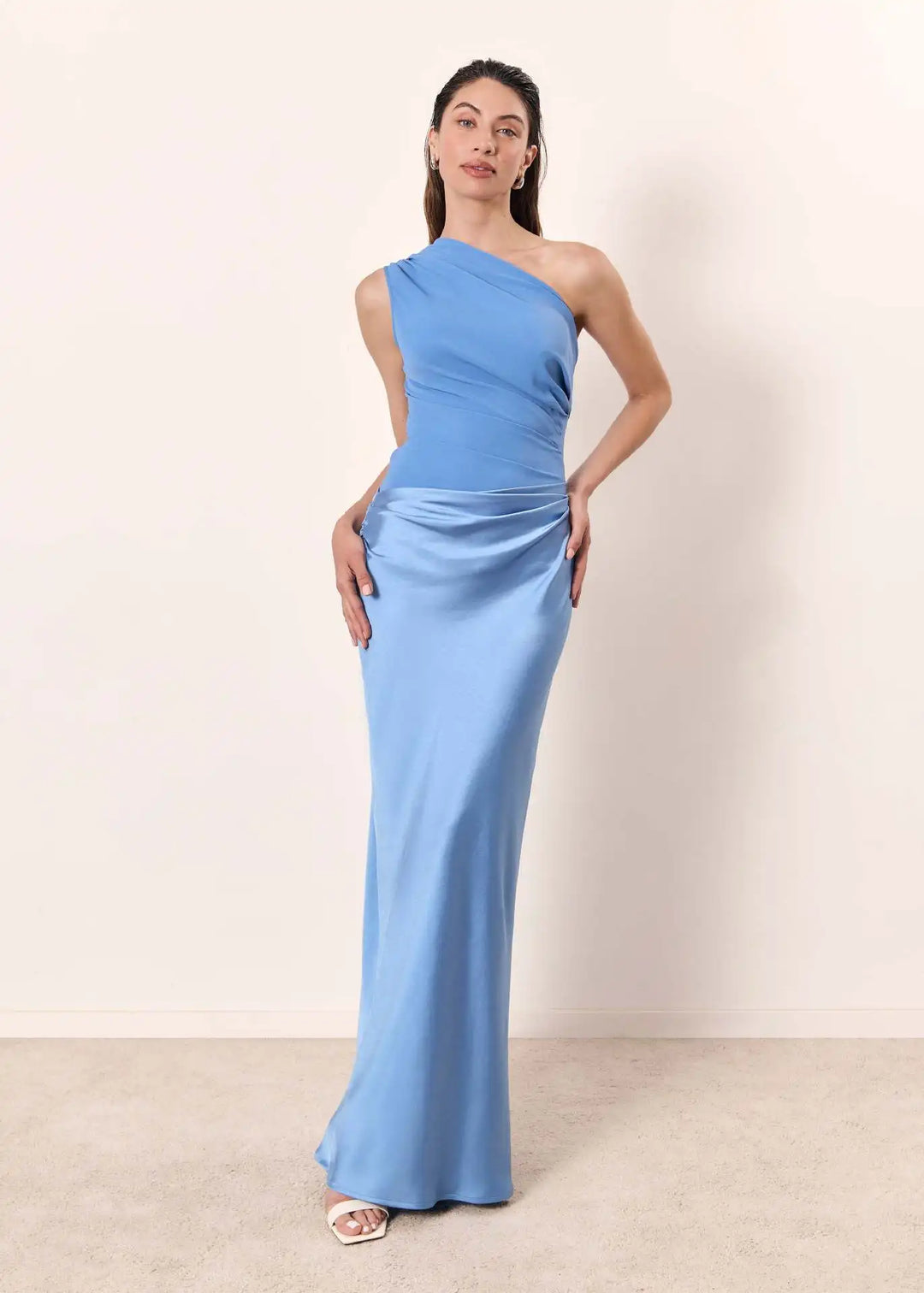 Luna™ | Abito Maxi in Raso con Spacco