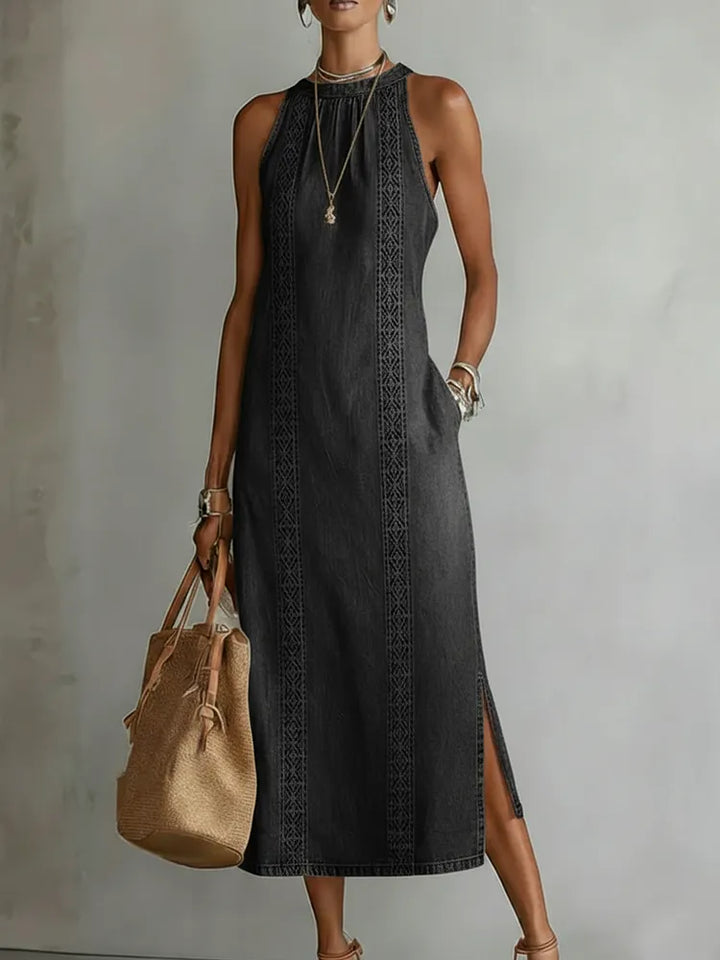Julia | Denim Dress with Vintage Lace Details