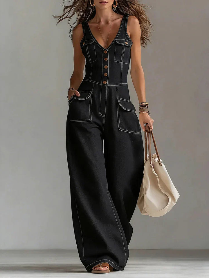 Sophie | Relaxed Loose Denim Jumpsuit