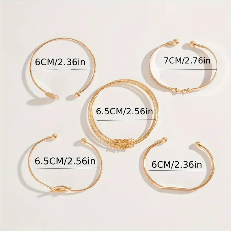 Elegant Tied Bracelet Set | Gold