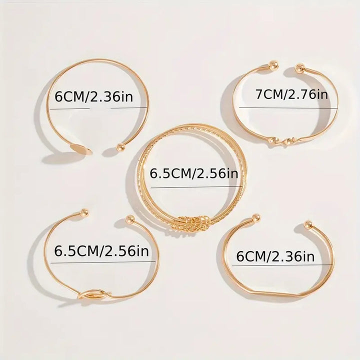 Elegant Tied Bracelet Set | Gold