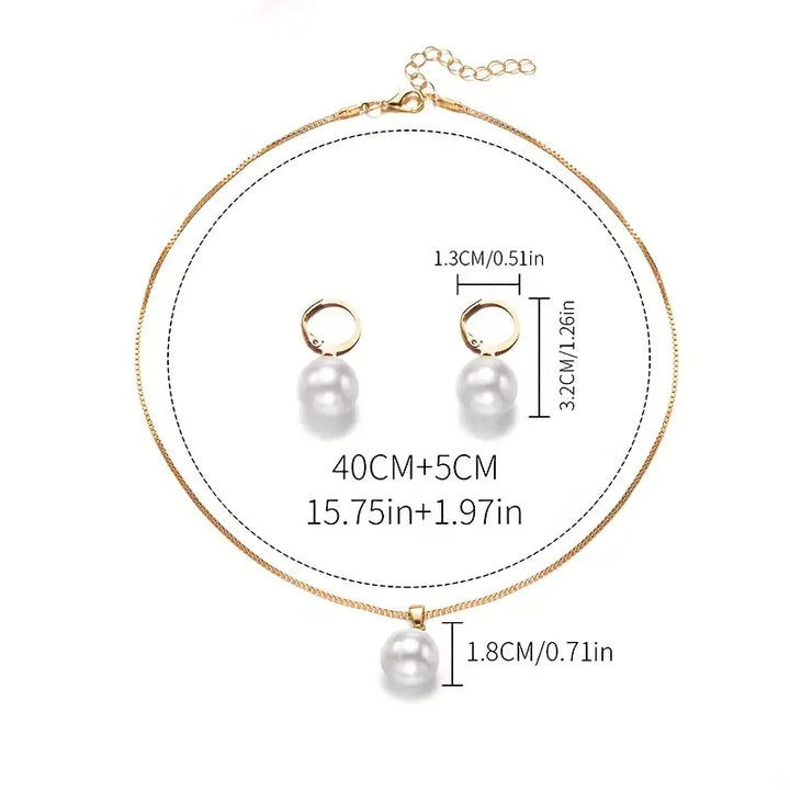 Pearl Jewelry Set Golden Grace | Gold