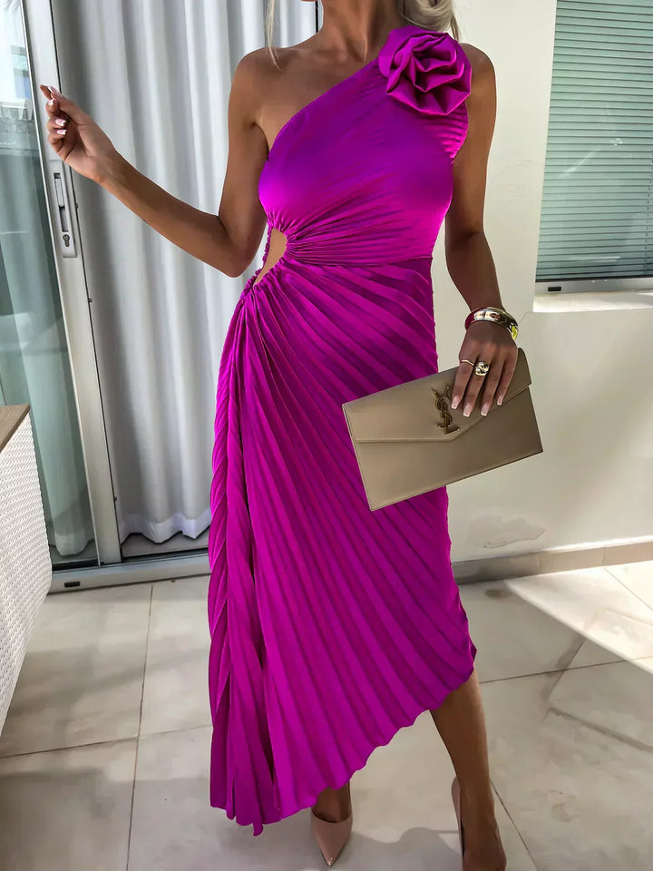 Eya™ | One Shoulder Elegant Floral Maxi Dress