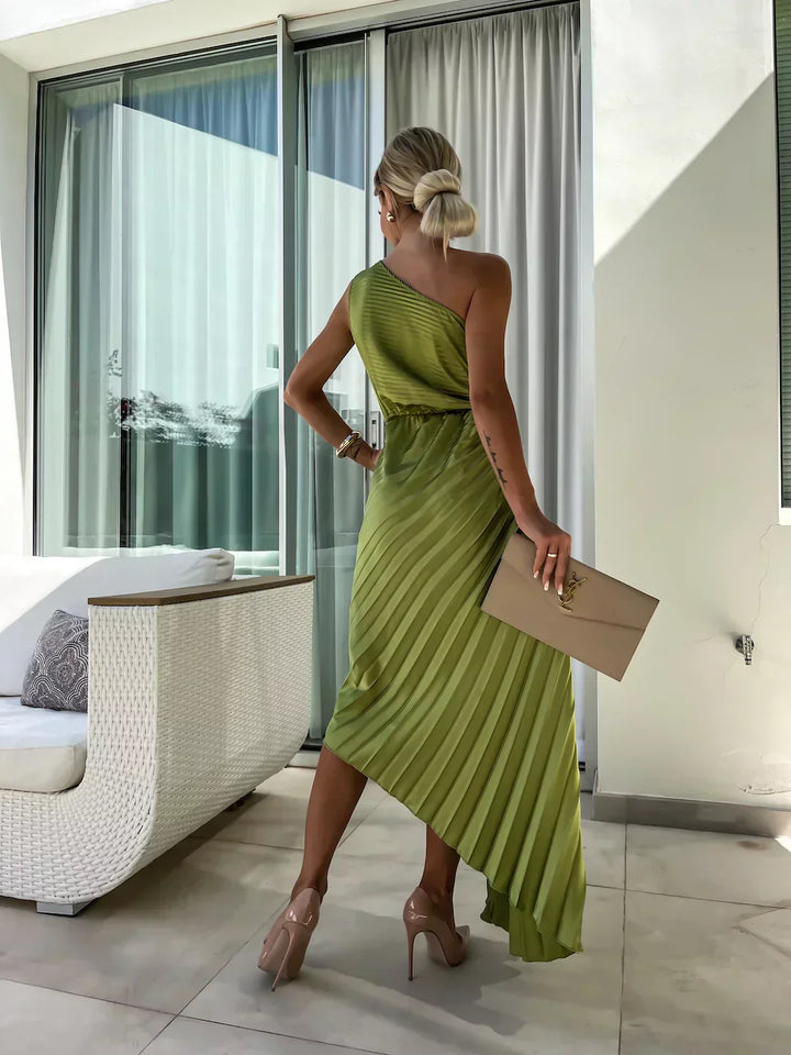 Eya™ | Elegant One-Shoulder Floral Maxi Dress
