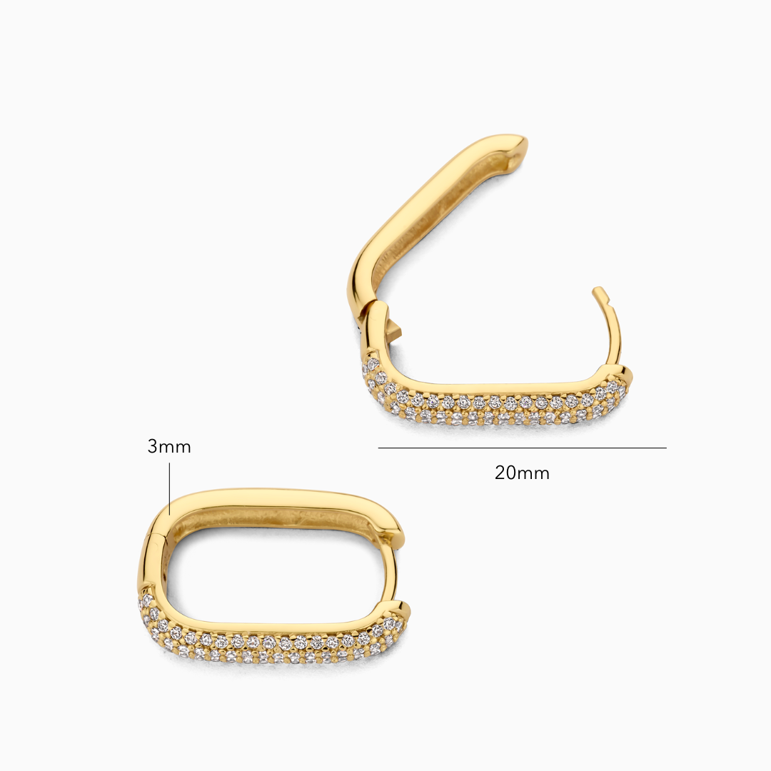 Icon pavé Hoop Earrings | Gold