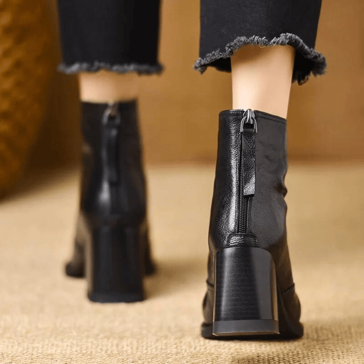 Dlaudia™ | Luxury Mid-Heel Ankle Boots